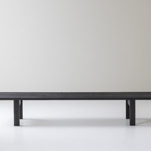 Modernist slatted bench