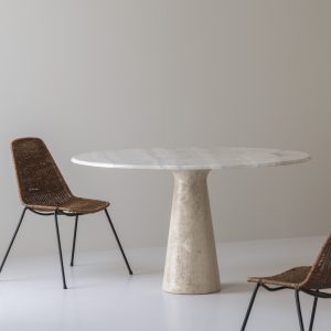 Travertine dining table