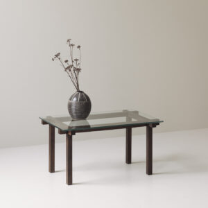 Wengé and glass side table