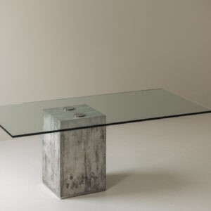 Saporiti - concrete and glass dining table