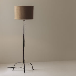 Wrought iron tripod floor lamp