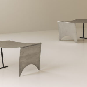 Curved metal stools