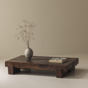 Brutalist solid oak coffee table