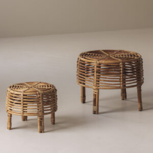 French rattan side tables