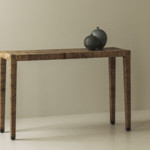 French rattan wrapped console table, 1970s