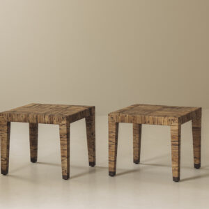 French rattan wrapped side tables, 1970s