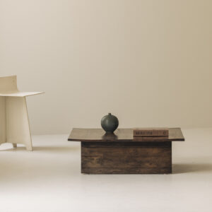 Square solid oak coffee table