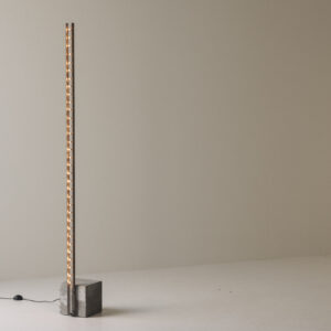 Sculptural Brutalist Floor Lamp in Concrete and Steel, 1980s